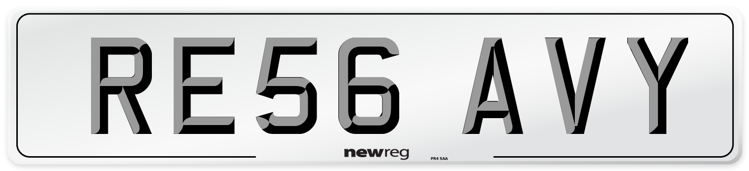 RE56 AVY Number Plate from New Reg